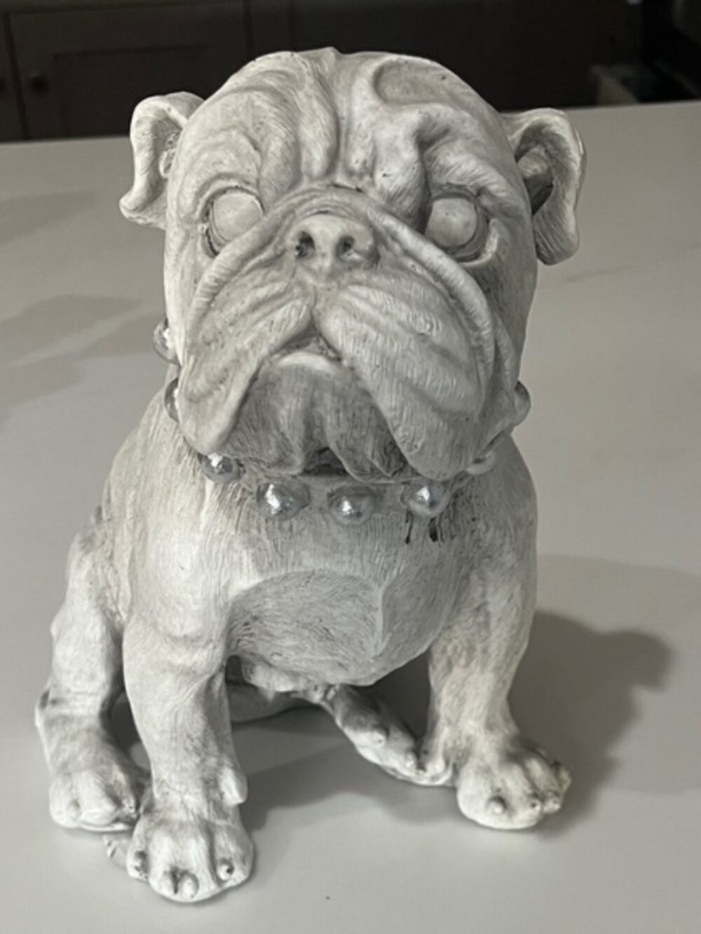 Elegant Gray Bulldog Figurine